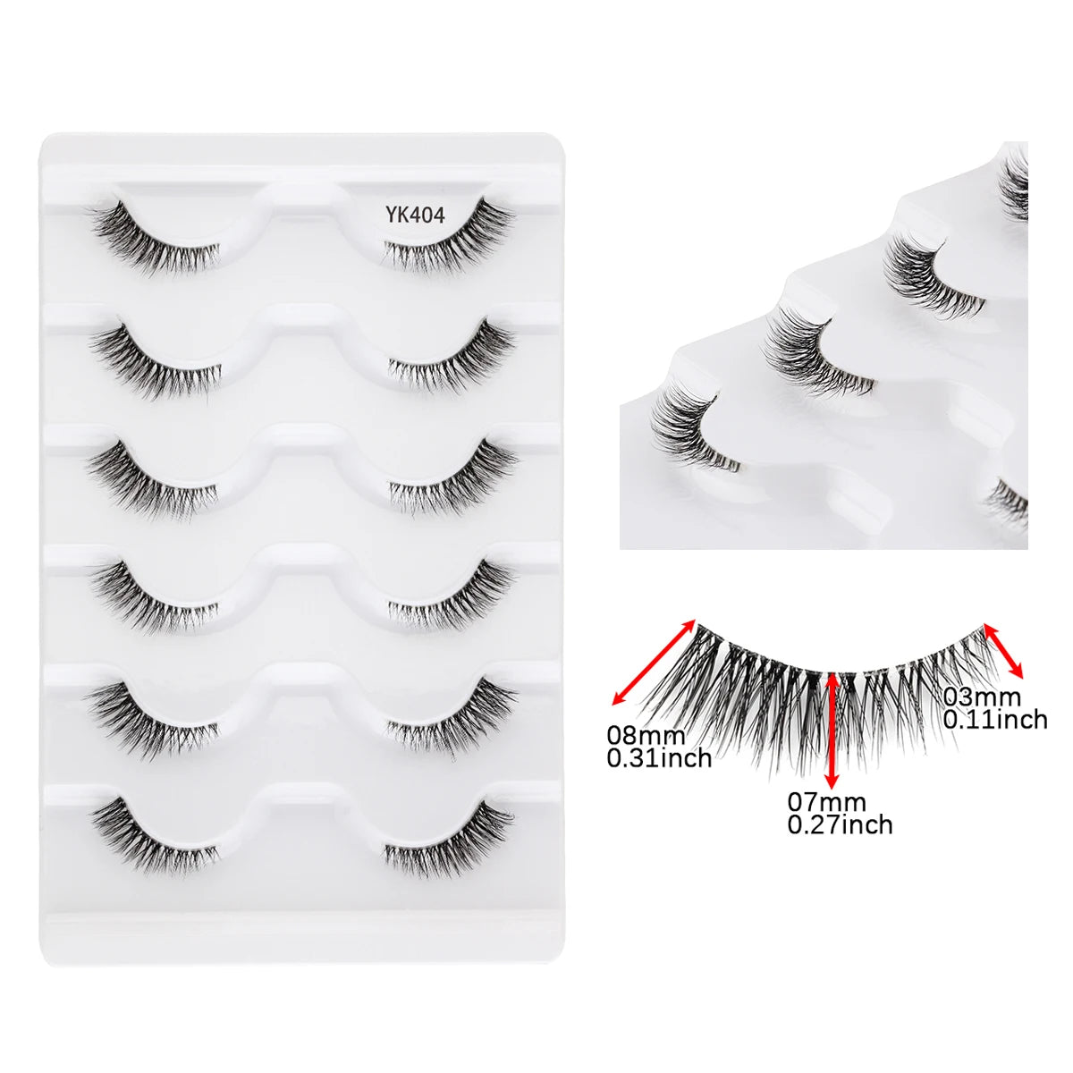 Natürliche Katzenaugen Halb-Wimpern Sets 3/6/10 Paare – weich - wiederverwendbar