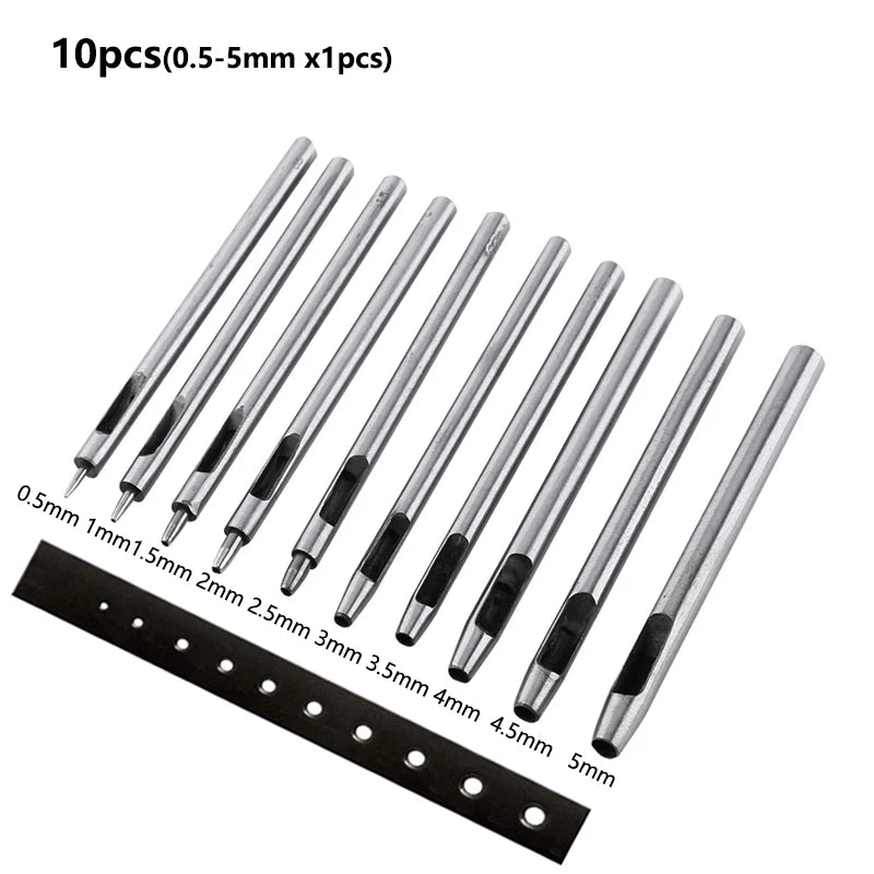 Leder Loch Stanzen Werkzeuge Set 1 bis 10 Stück für DIY Projekte