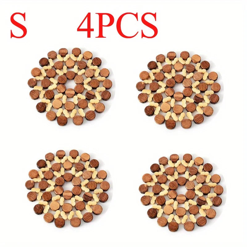 Runde Bambus Untersetzer für Tassen und Pfannen rutschfester Tischschutz
