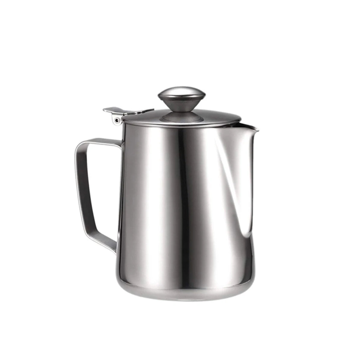 Edelstahl Milchaufschäumkrug mit Deckel für cremigen Milchschaum