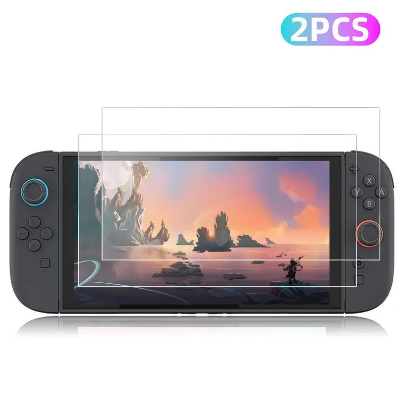 2025 HD-Glas Displayschutz für Nintendo Switch 2 – kratzfest - transparent