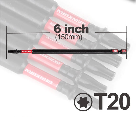 6 Zoll T20 Torx Schraubendreher-Bits Set magnetisch S2 Stahl 5-9 Teile