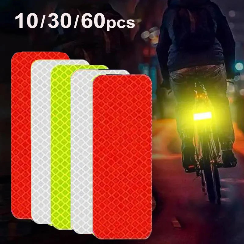 Sichere Nachtfahrt: Reflektierende Fahrradaufkleber 30x80mm in 10-60 Stück