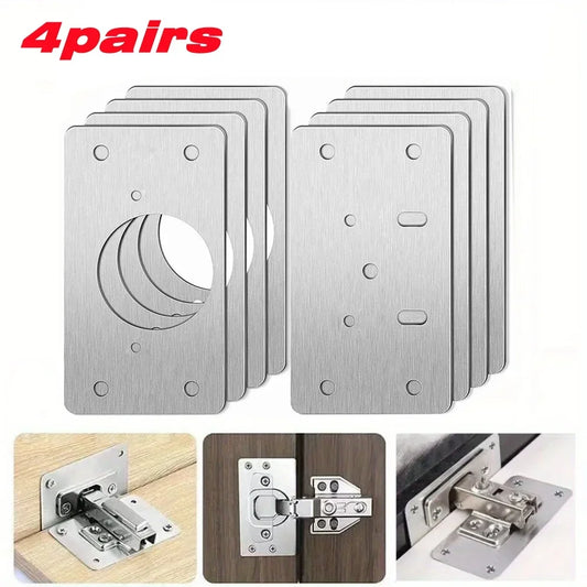 4er Set Reparaturplatten aus Edelstahl für Möbel Schubladen - Tische