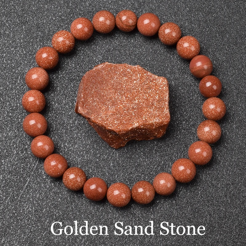 Goldener Obsidian Armband Naturstein Perlen Unisex | Energie & Stil
