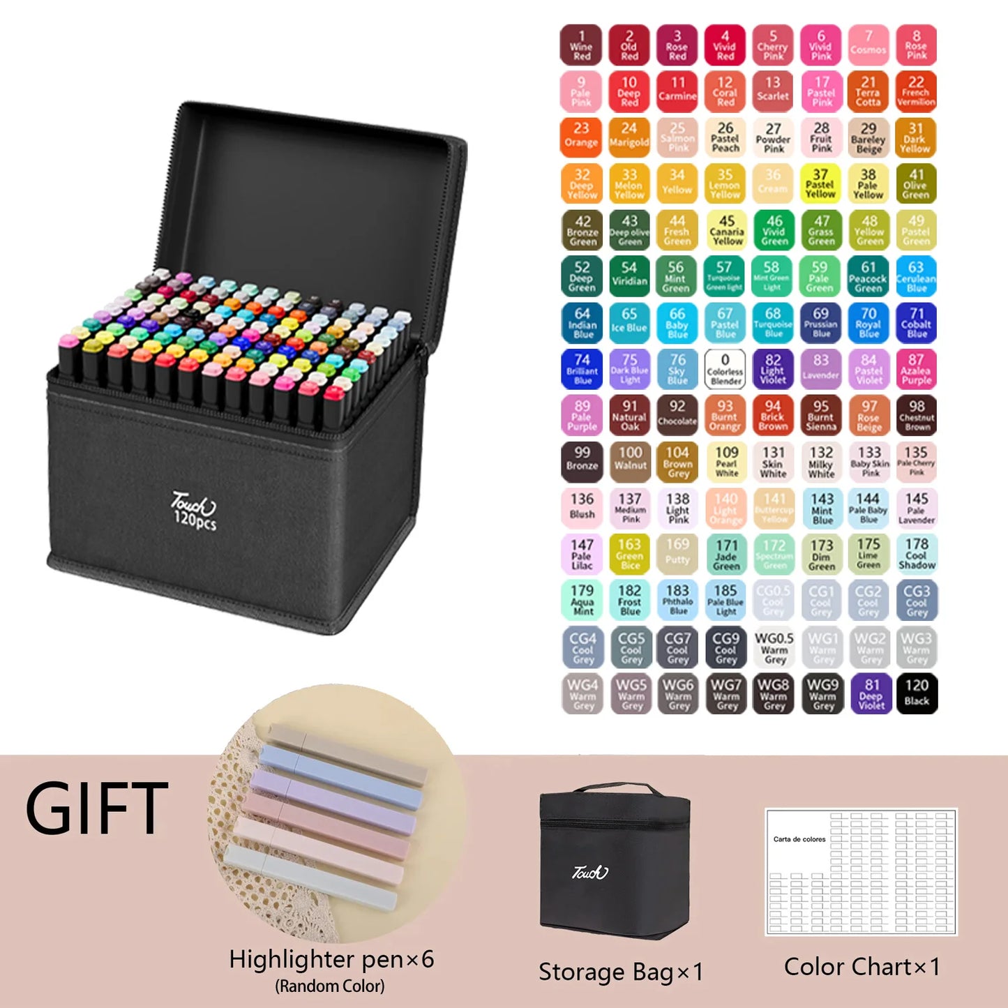 Dual Tip Permanent Marker – Hochpigmentiert, 24-262 Farben für kreative Kunst