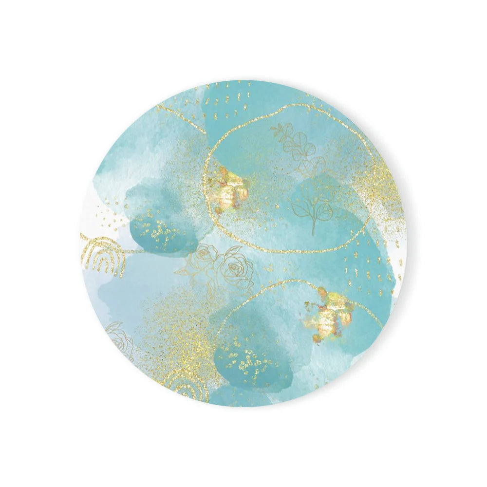 Runder Keramikuntersetzer mit Korksockel Marmoroptik für Tischdeko