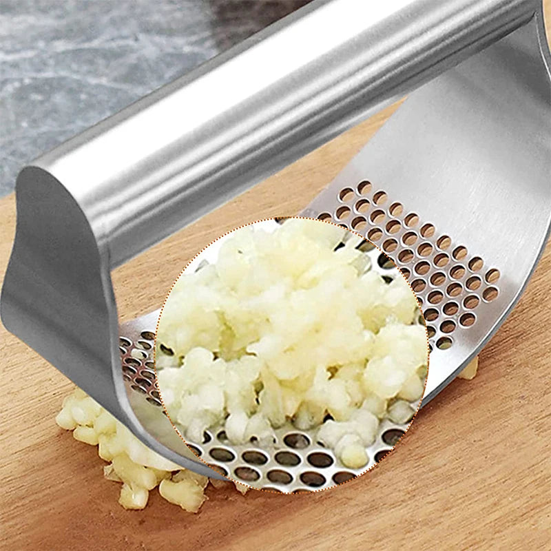 Ergonomische Edelstahl Knoblauchpresse – Robust, leicht zu reinigen, ideal für Ingwer - Knoblauch