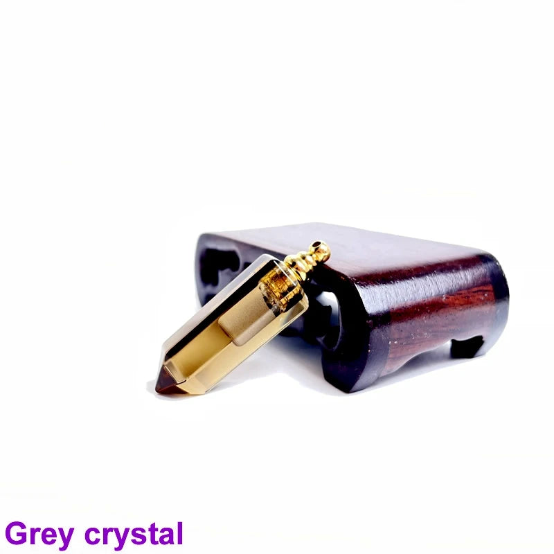 Unregelmäßige Naturstein Parfümflasche Anhänger – Amethyst Tigerauge Öl Diffusor