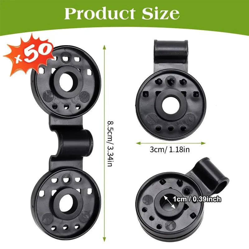 Sicherer Halt im Garten: 50 schwarze Schatten Tuch Clips aus robustem Kunststoff