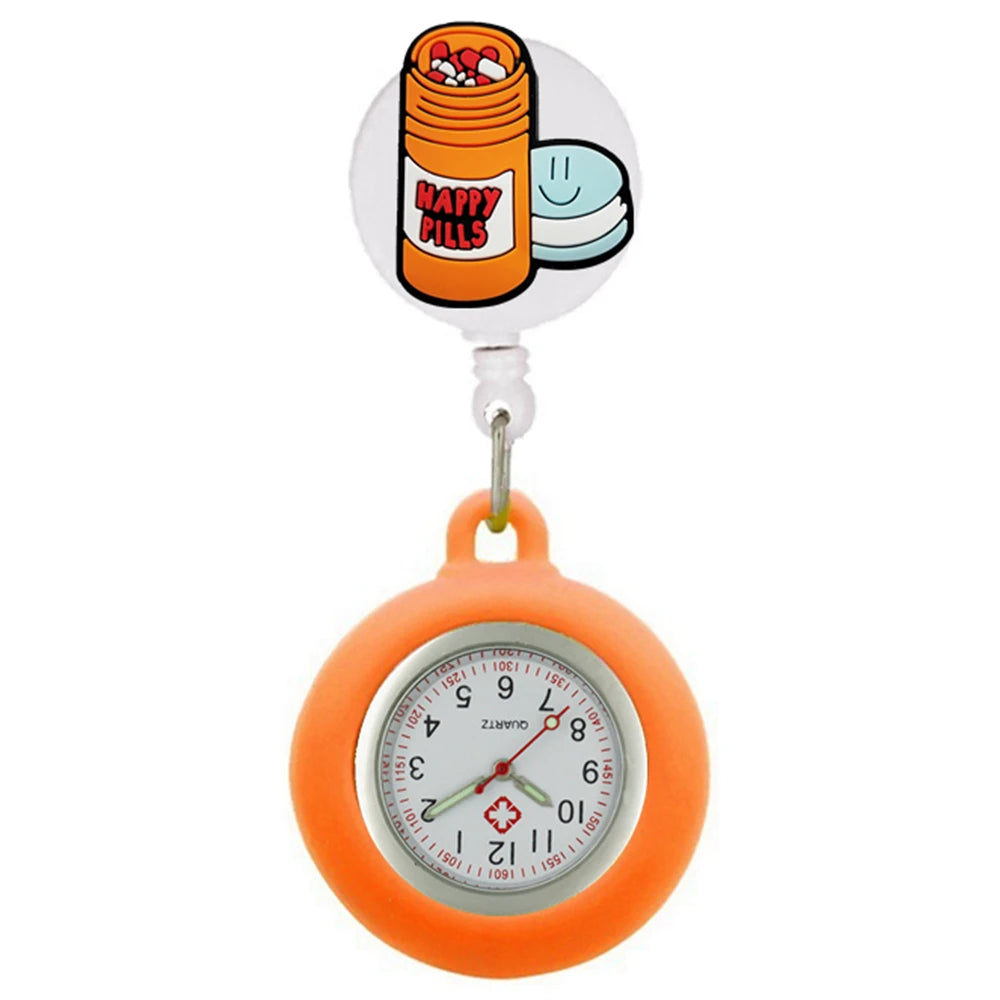 Präzise - stilvoll: Unisex Fob Taschenuhr mit medizinischen Symbolen, 4 cm