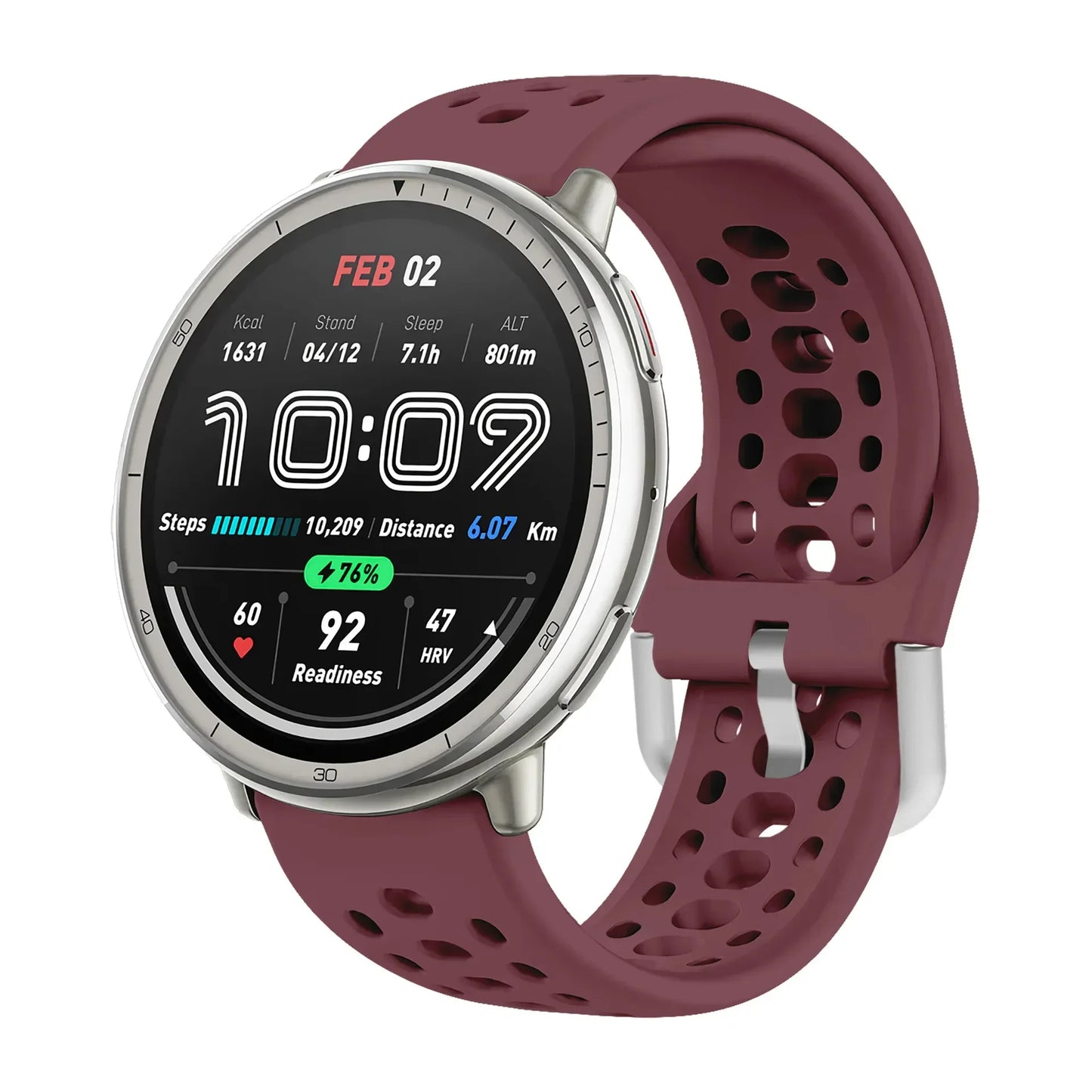 20 mm atmungsaktives Silikon-Uhrenarmband für Sport - Alltag
