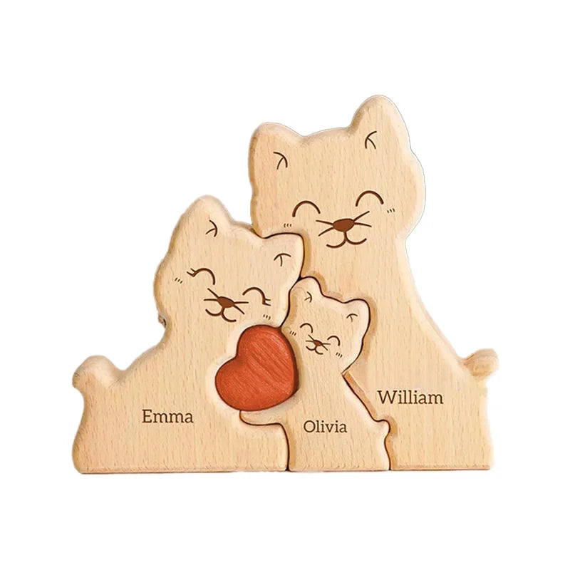 Handgefertigtes Holzpuzzle mit Lasergravur als Geschenk