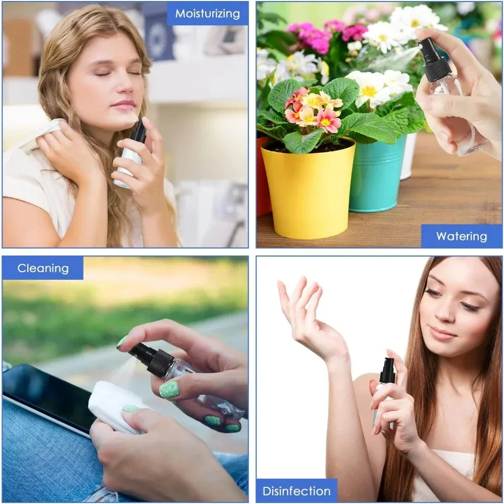 10er Set Nachfüllbare transparente Kunststoff Spray Flaschen 10-100ml