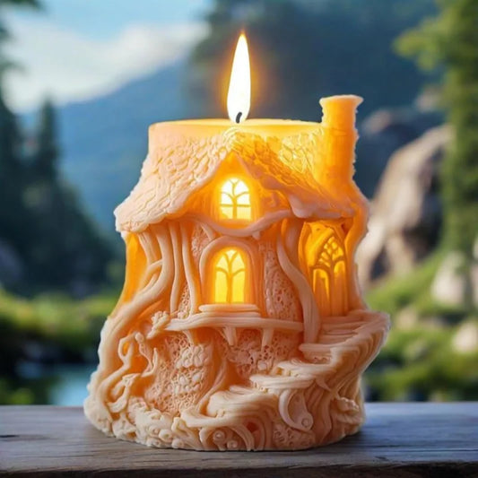 3D Silikonform Baum Haus für Kerzen, Beton, Gips – DIY Geschenk