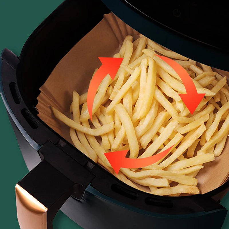 Einweg Backpapier für Airfryer - Lebensmittelgeeignetes Pergamentpapier 25-50 Stück