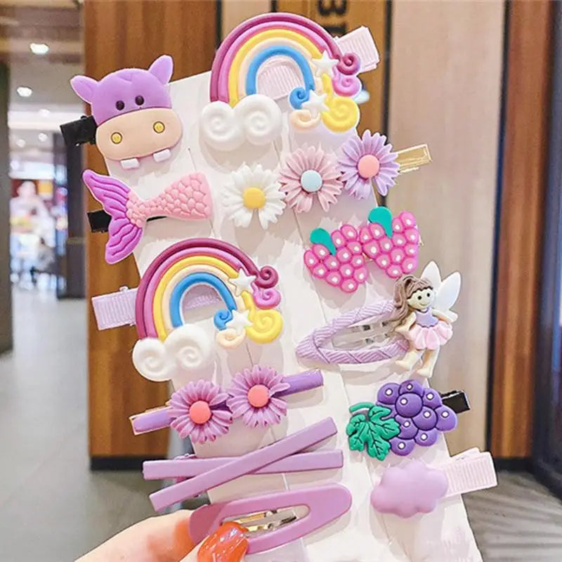 Bunte Cartoon Haargummis - Clips für Mädchen 1-3 Jahre – sanfter Halt - süßes Design