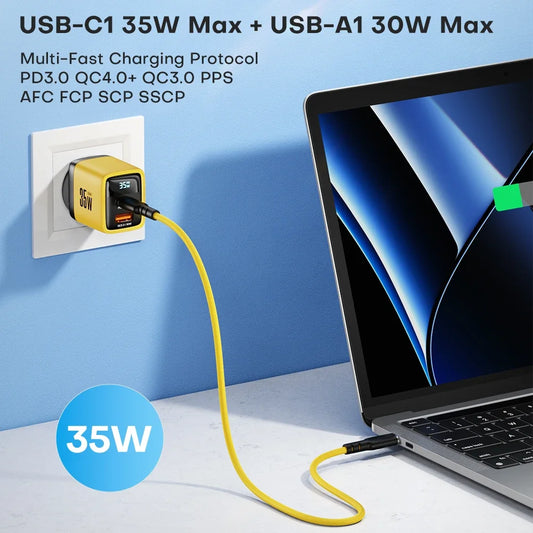 Effizientes 35W GaN USB C Ladegerät für schnelle Geräteaufladung