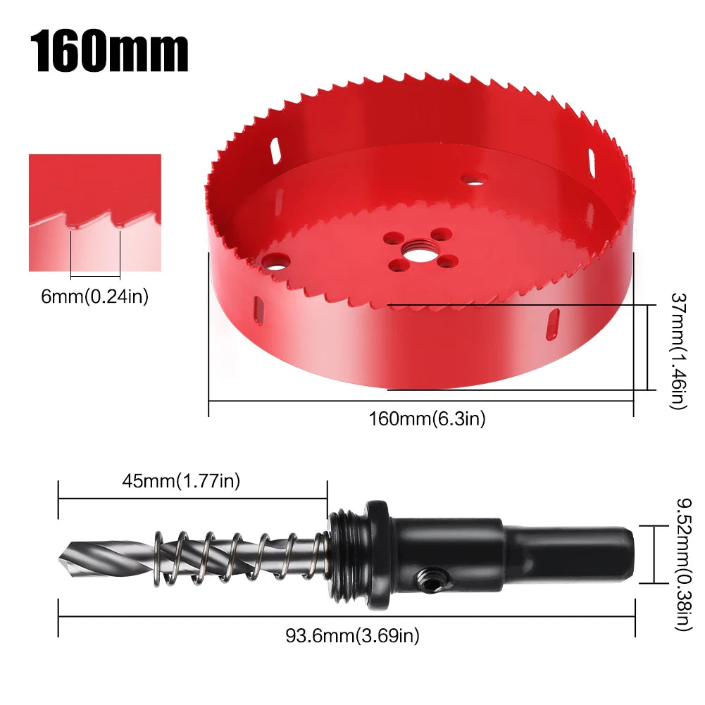Vielseitige 15-200mm Lochsäge HSS M42 Bimetall für Metall Holz Kunststoff DIY