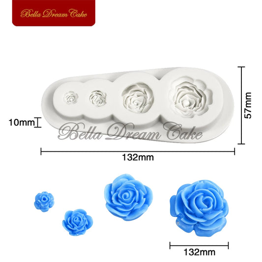3D Silikon Rose Blume Form für Schokolade Fondant und Kuchen Deko