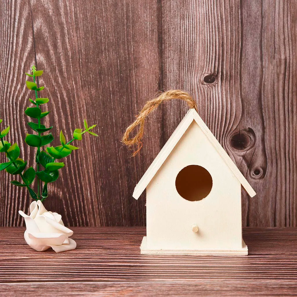 Holz Vogelkäfig für Garten - Mobiles Vogelhaus zum Aufhängen
