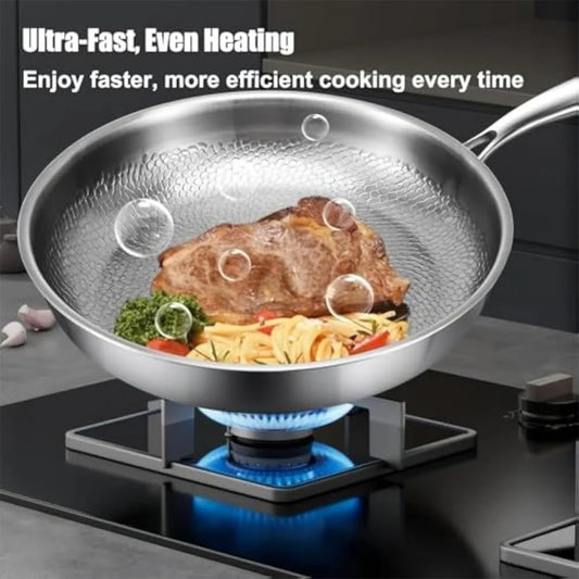 Kratzfeste und antihaftbeschichtete Titanspfanne für schnelles Kochen