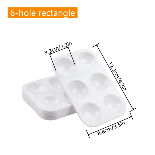 Vielseitiges 8er-Set weiße Kunststoff-Farbpaletten – ideal für Aquarell - DIY