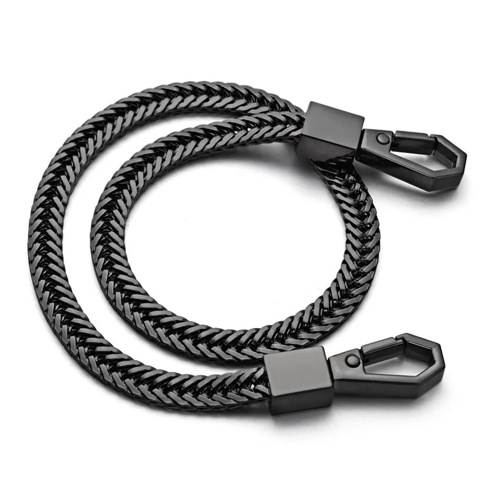 Langer Metall Schlüsselanhänger 41 cm mit Gürtelclip für Männer