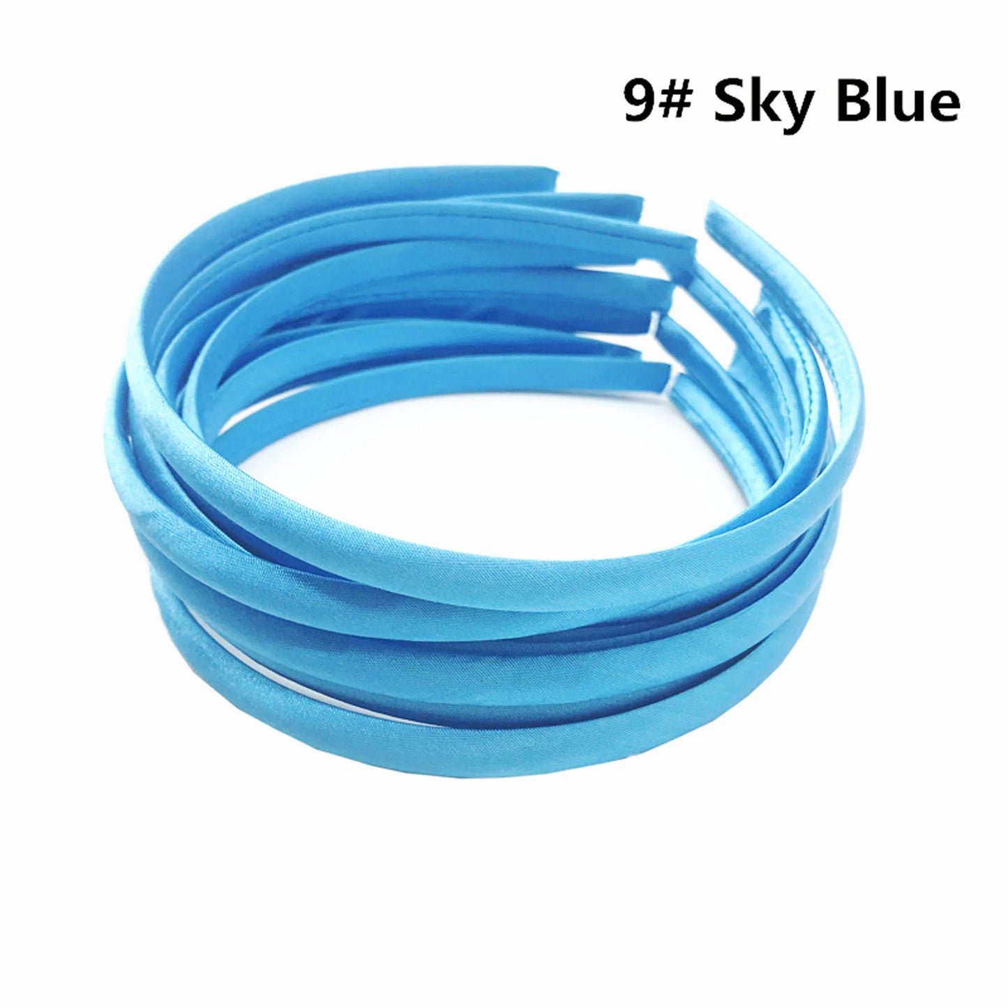 Stoffbezogenes Haarband 1 cm Breite Unisex 10/60 Stück bunte Farben