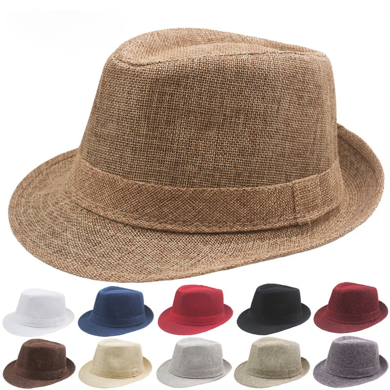 Atmungsaktiver Leinen-Jazz-Hut für Herren – Stylischer Sonnenschutz im Retro-Look