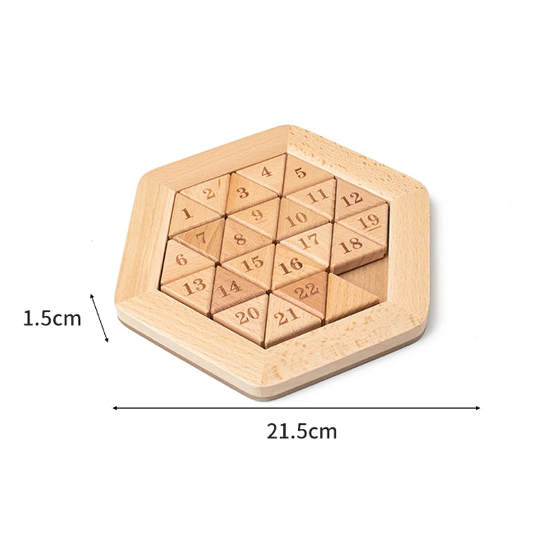 Holz Sechseck Klotski Puzzle als intelligentes Denkspielzeug für Kinder