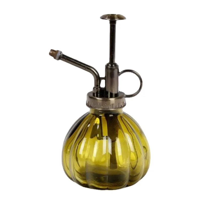Vintage Glas Gießkanne mit Messing Sprühkopf für Pflanzenpflege