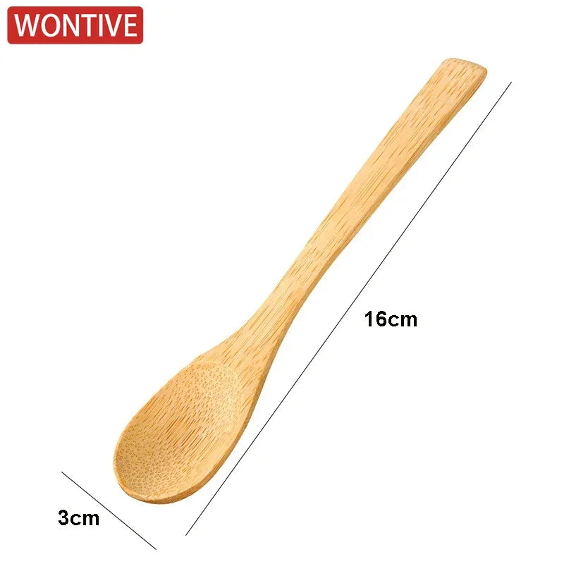 Set aus 3 5 oder 10 Bambus Holz Löffel 16x3cm wiederverwendbar Küche