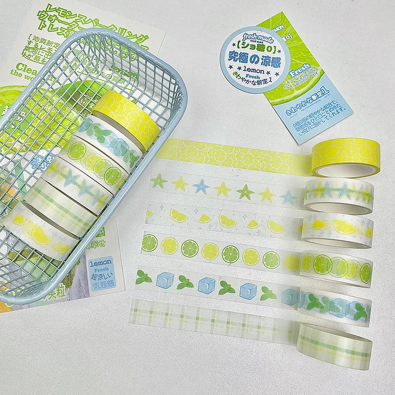 6-teiliges Obst Motiv Washi Tape Set für kreative Bastelideen