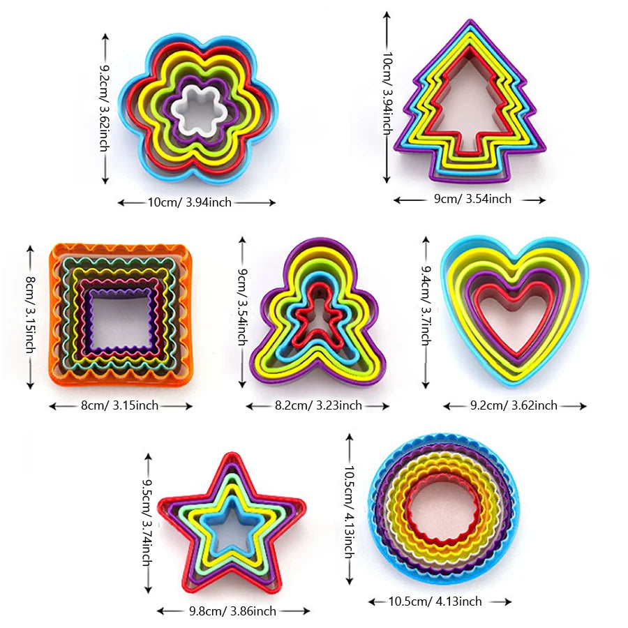 5-teiliges Set Cookies Cutter Formen Herz Stern Weihnachtsbaum