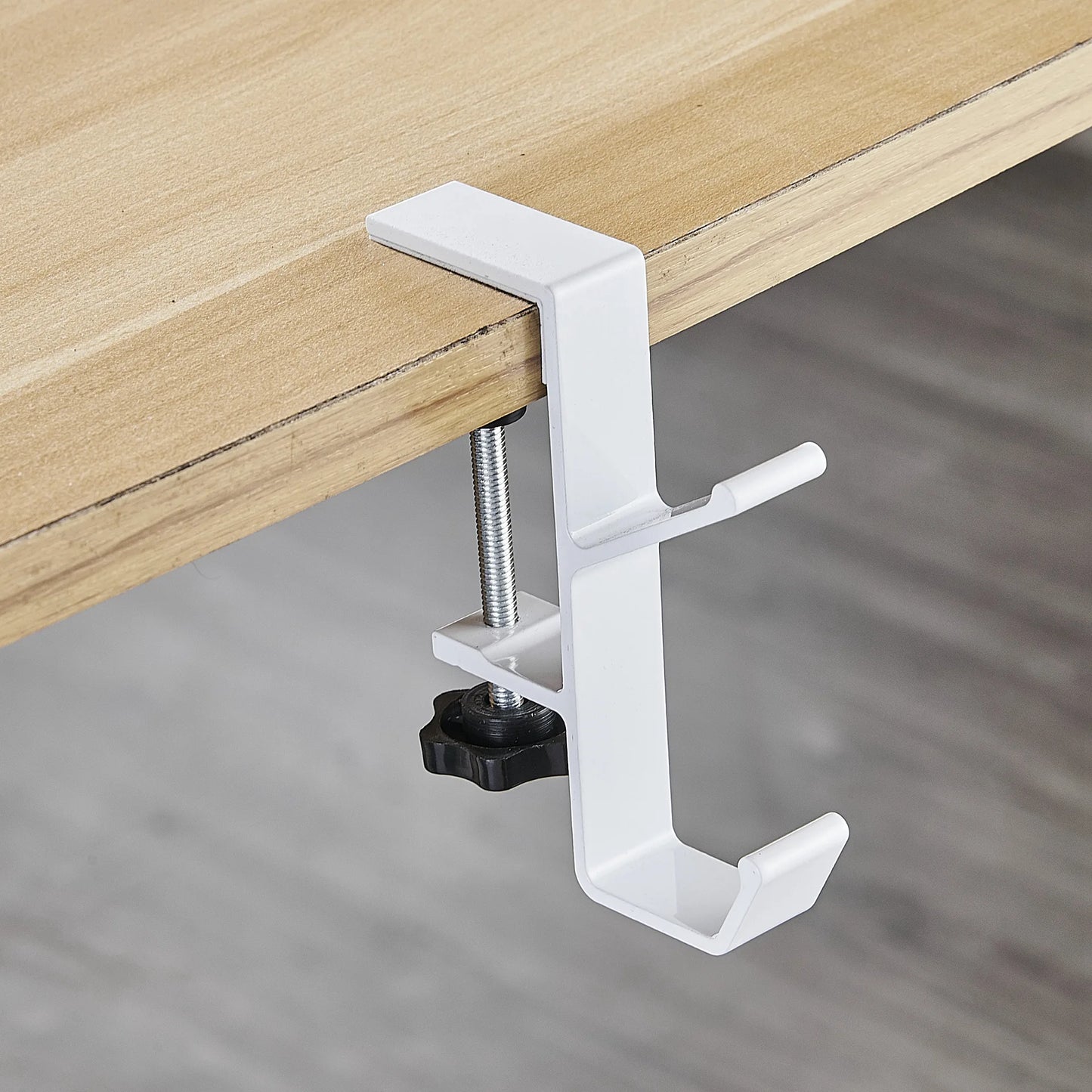 Platzsparender Schreibtisch-Randhaken aus Edelstahl – verstellbar für Headset - Rucksack
