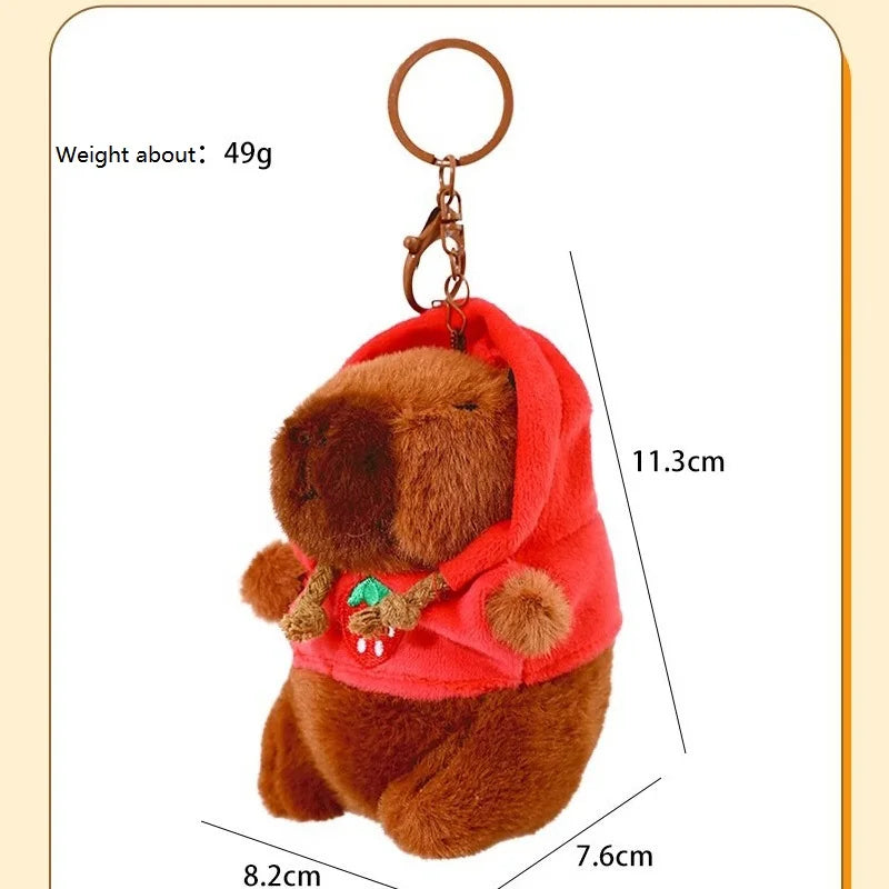 Charmanter Plüsch-Capybara Schlüsselanhänger in Kupfer für stylische Alltags-Accessoires