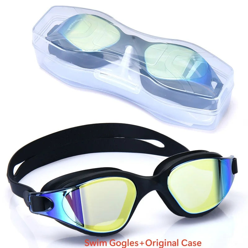 Professionelle Schwimmbrille mit Silikonrahmen und UV-Schutz für Erwachsene