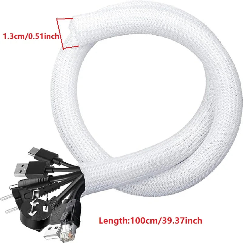 Geflochtene Kabelhülse aus Nylon, flexibel - erweiterbar 1-5m Länge