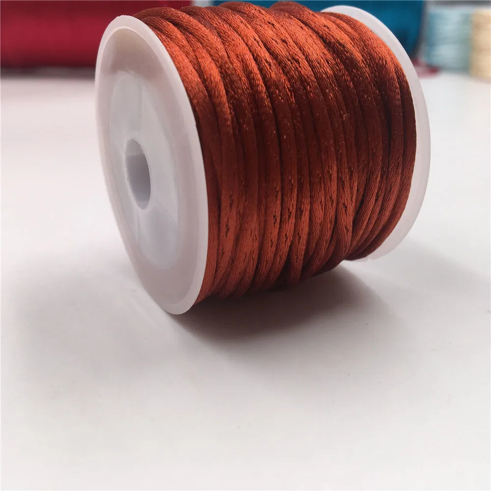 2mm Satinband geflochten Seide Makramee Seil für DIY Armbänder