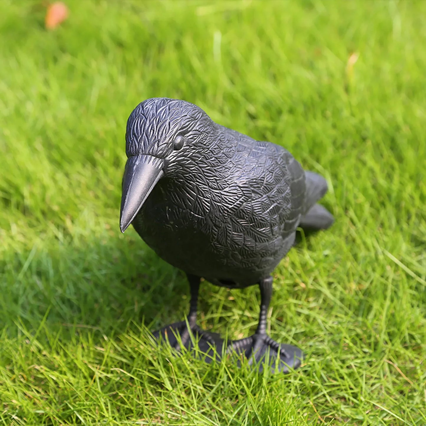 Natürlicher Vogelschutz: Realistische schwarze Krähe 38cm für Balkon & Garten