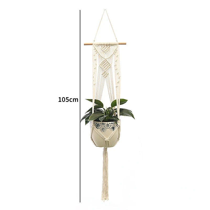 Handgefertigte Makramee Hängekörbe für Gartenpflanzen und Balkon