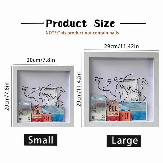 Platzsparend - stilvoll: Holz Wandregal mit Bilderrahmen als Organizer