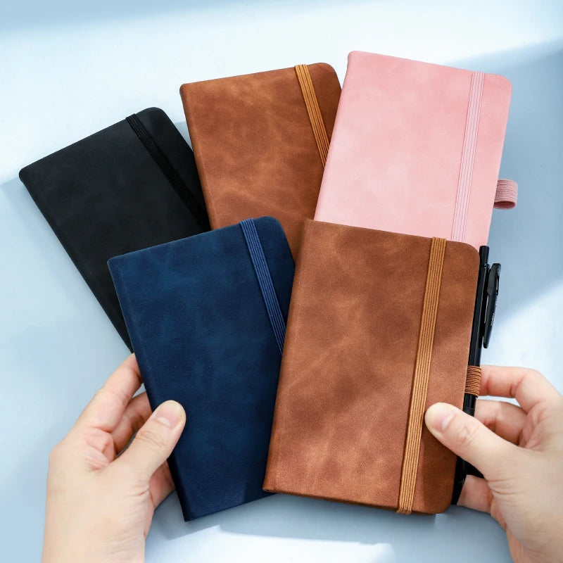 Tragbares Business-Notizbuch A6 mit PU-Ledereinband und 192 Seiten