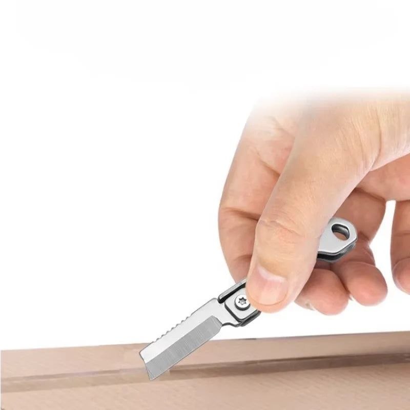 Mini Edelstahl Klappmesser mit Schlüsselbund für Outdoor Camping Wandern
