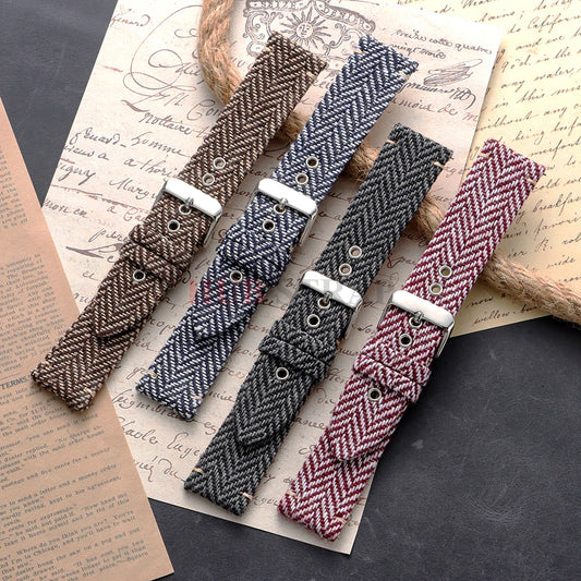 Vintage Quick Release Nylon Uhrenarmband 18 20 22mm f. Smartwatch Uhr