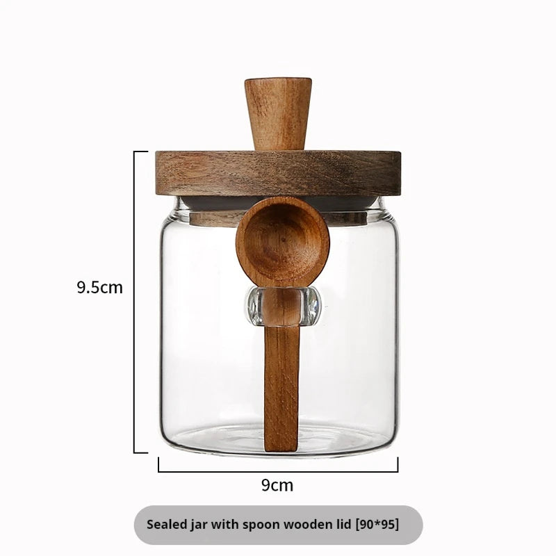 Luftdichte Vorratsgläser mit Holzdeckel - Löffel – stilvoll, praktisch 400–900 ml