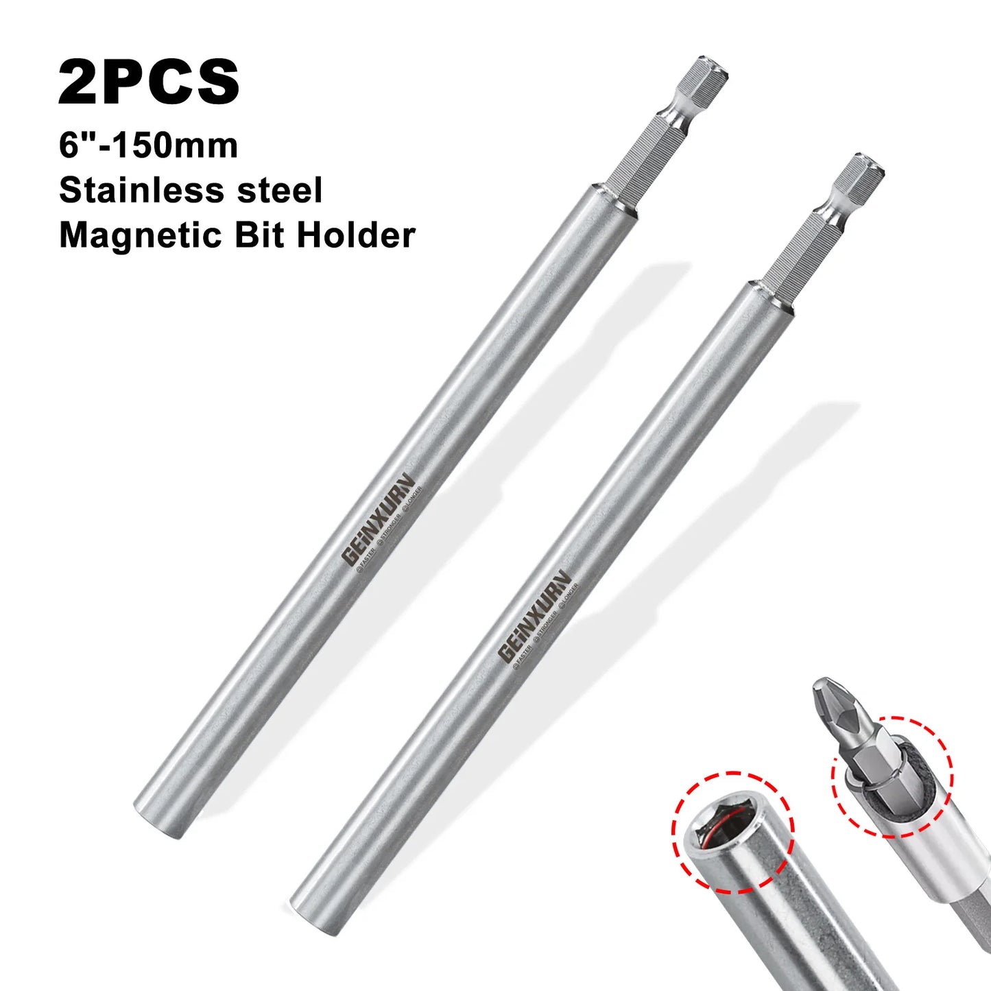 6 Zoll Magnetischer Schnellwechsel Bithalter Edelstahl für Schraubendreher