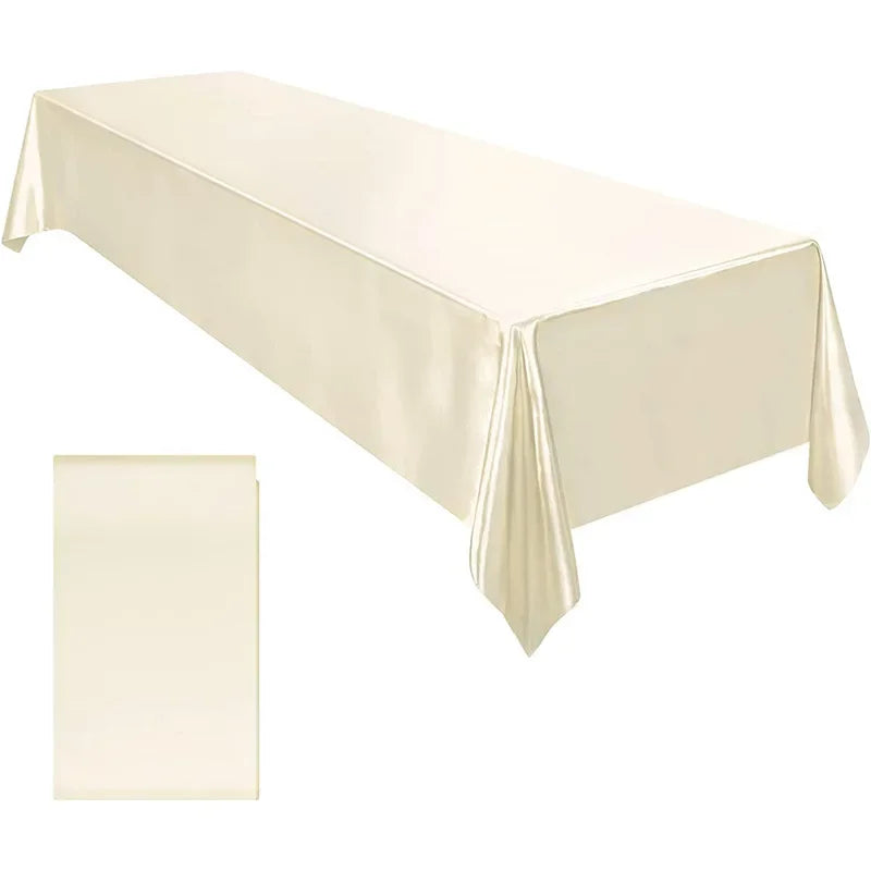 Rechteckige Hochzeitssatin Tischdecke Große Glatte Satin Tischdecke Für Feiern