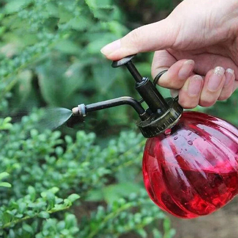 Vintage Glas Gießkanne mit Messing Sprühkopf für Pflanzenpflege